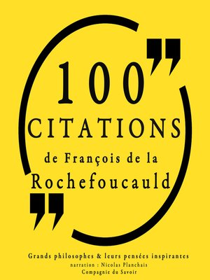 cover image of 100 citations de La Rochefoucauld